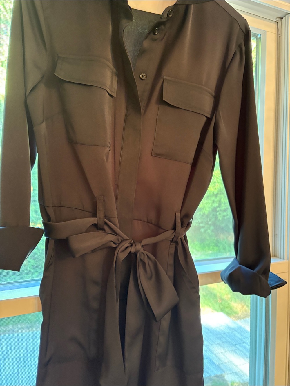 Wide Leg Utility Jumpsuit - Black - Picture 2 of 6